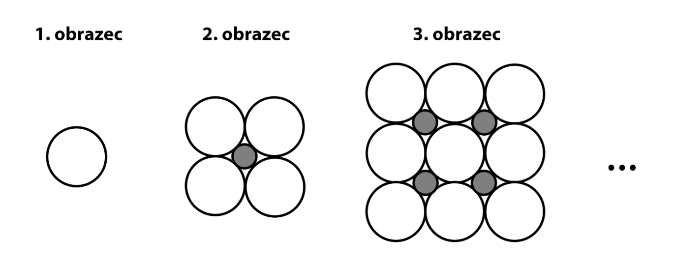 Obrazce z bílých a tmavých kruhů