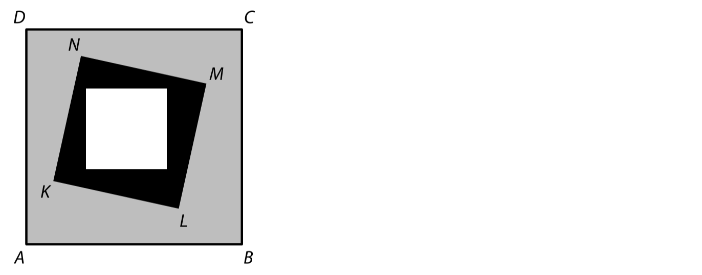 Vnořené čtverce ABCD > KLMN > bílý, s šedou a černou plochou