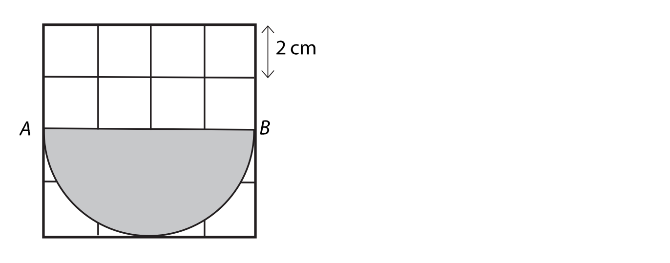 Půlkruh ve čtvercové síti