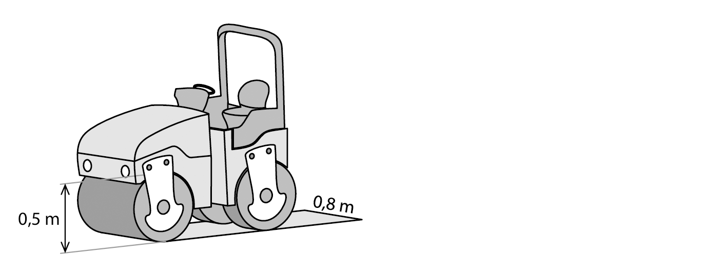 Válcovací stroj s předním rotačním válcem o průměru 0,5 m a šířce pásu 0,8 m
