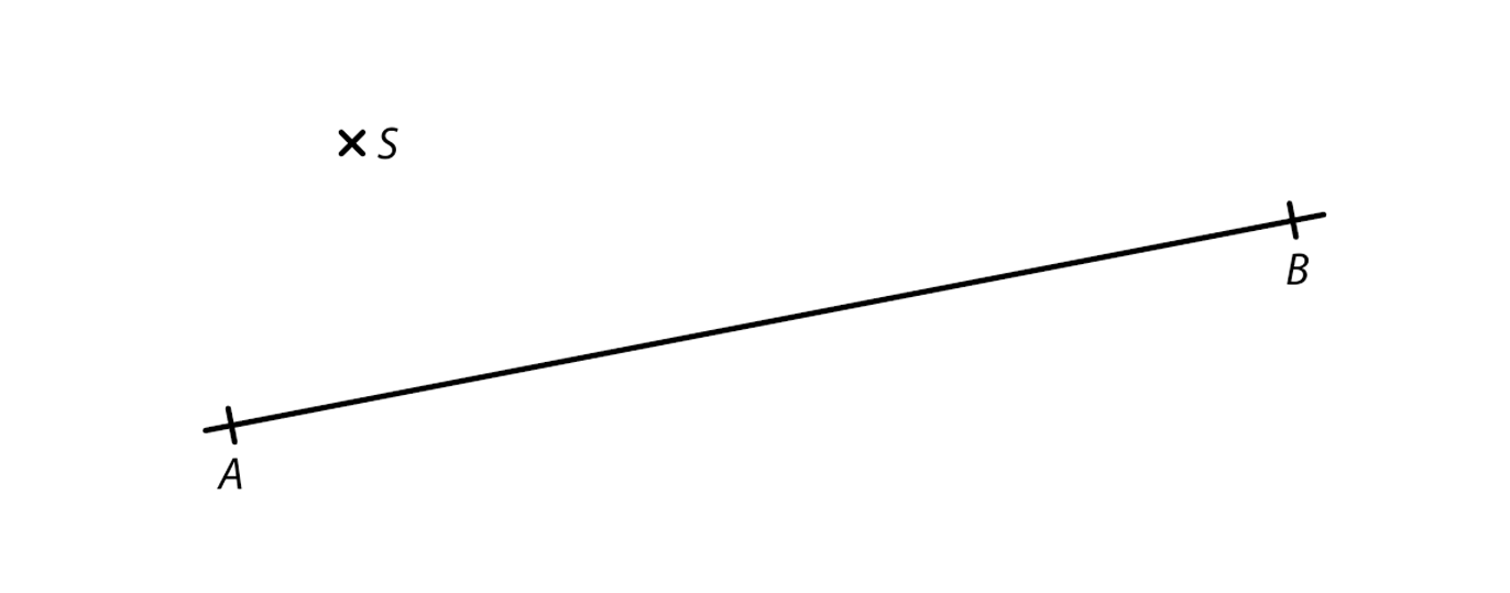 Úsečka AB a bod S