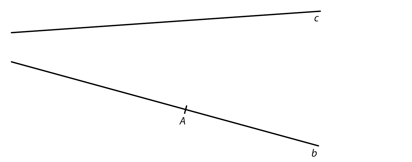 Přímky b, c a bod A