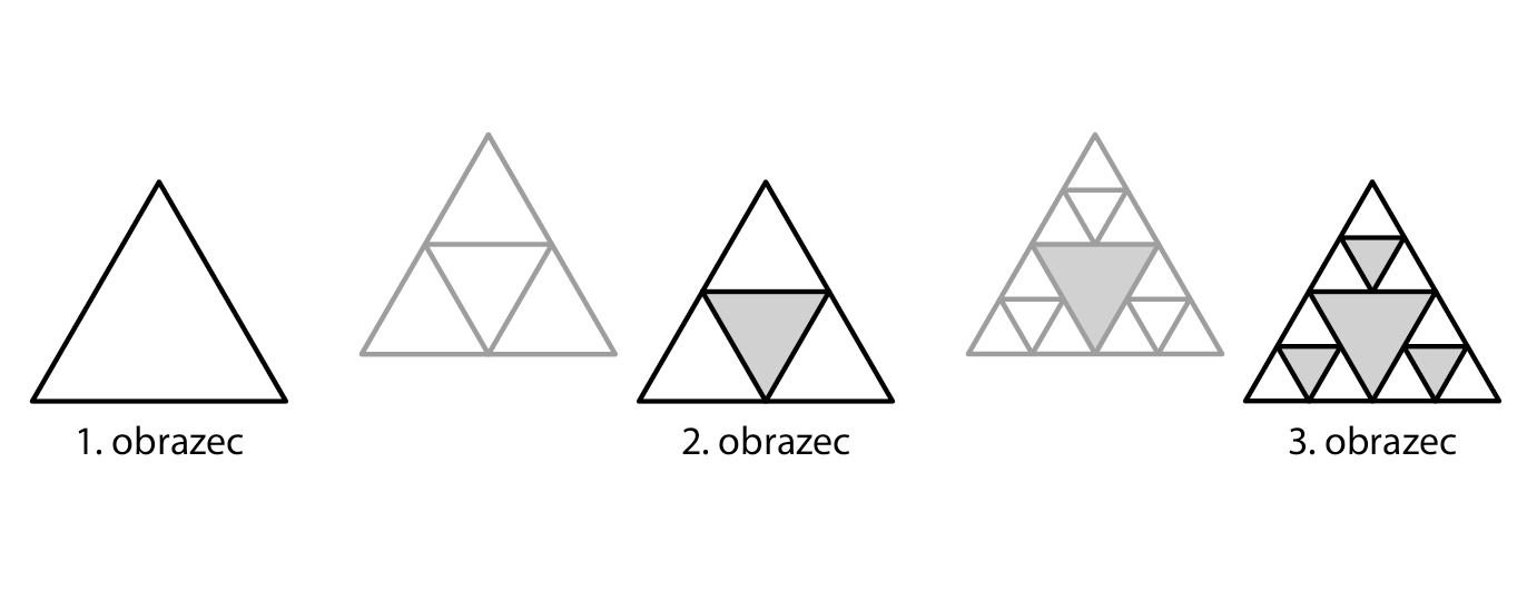 1., 2. a 3. obrazec – rovnostranné trojúhelníky