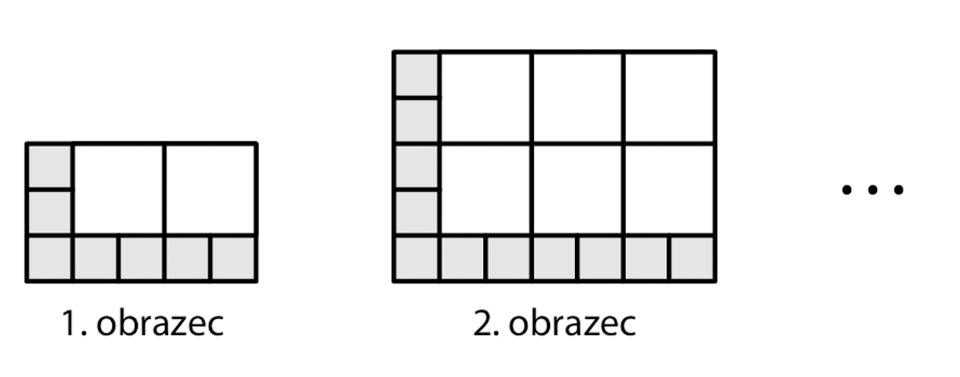 1. a 2. obrazec – šedé a bílé čtverečky