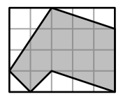 Obdélník s tmavým obrazcem na čtvercové síti