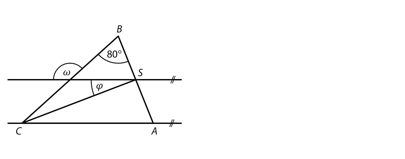 Rovnoramenný trojúhelník ABC s rovnoběžkou