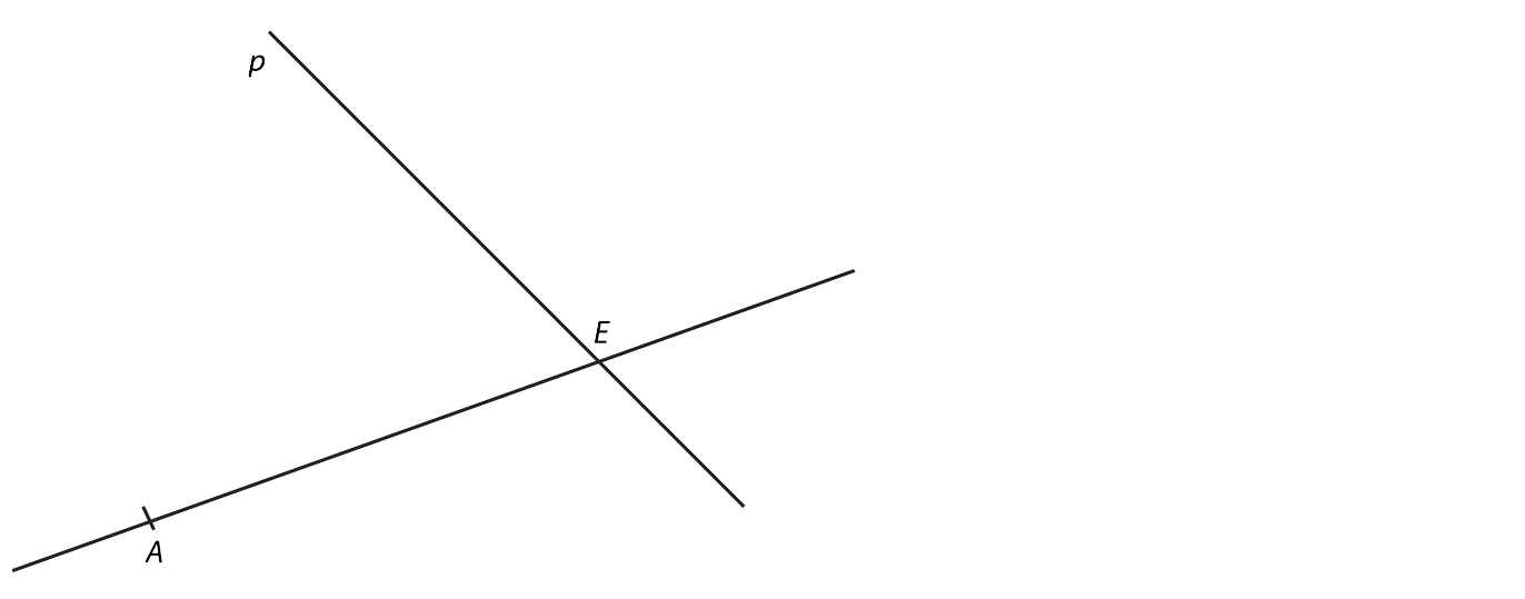 Přímky AE a p